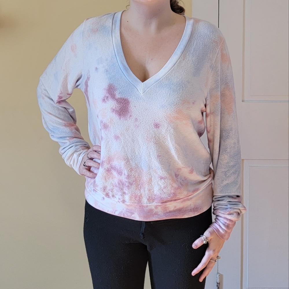 Wildfox Cloud Tie-Dye Deep V BBJ